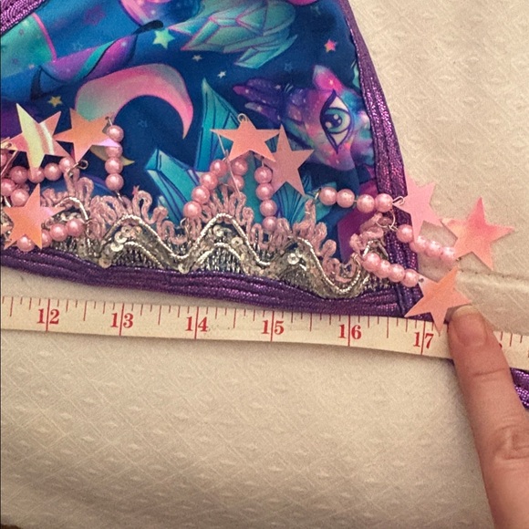 #73 Rolita couture Purple and Blue Star Embellished Bikini Top - Picture 7 of 7